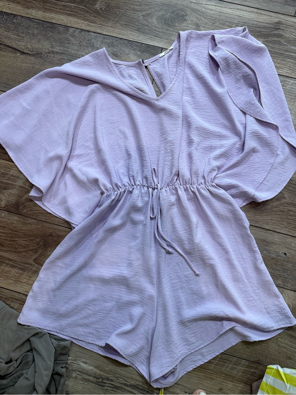 Lilac Romper One-Piece with Drawstring Waist